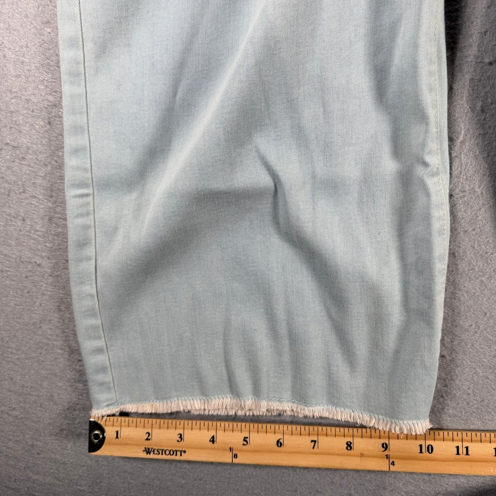 NYDJ Womens Size 12 Wide Leg Crop Capri Jeans Valhalla Frayed Hem Stretch New - Picture 7 of 16